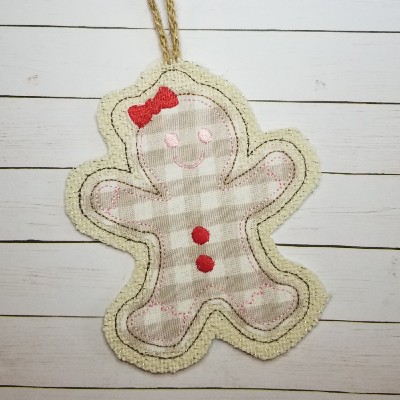 ITH christmas ornament gingerbread design